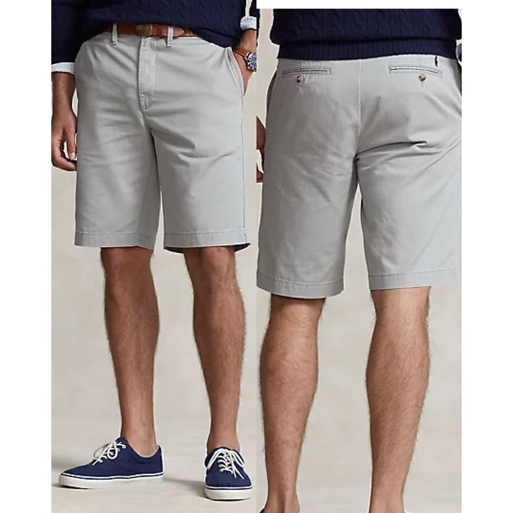 Polo Ralph Lauren NWT 10-inch relaxed fit chino shorts gray sz 28